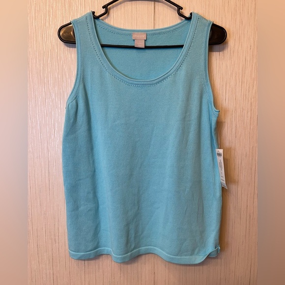 Chico’s Blue Sleeveless Tank Top Size 1 (US M) - Picture 1 of 5